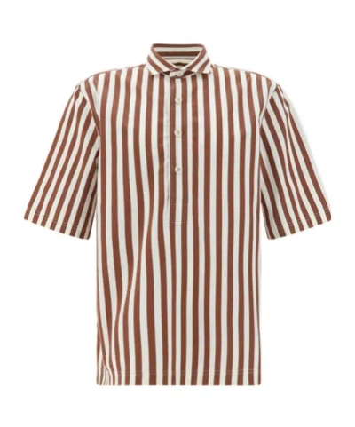 LARDINI LARDINI SHORT SLEEVE STRIPED SHIRT