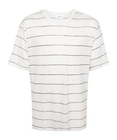 Lardini Striped Fine-knit T-shirt In White