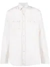 Lardini Striped Flap-pockets Shirt In Neutrals