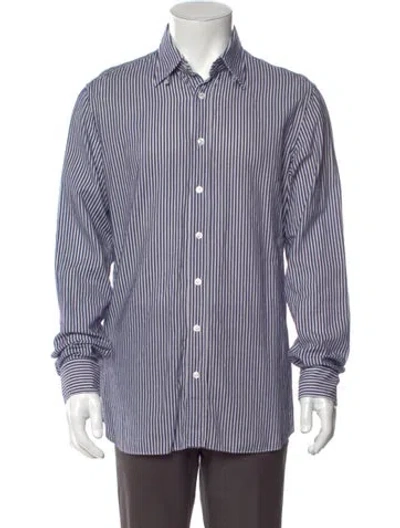 Pre-owned Lardini Striped Long Sleeve Dress Shirt In Multi