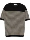 Lardini Striped Pattern Short-sleeve Top In Gray