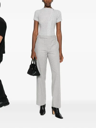 Lardini Striped-pattern Trousers In Gray