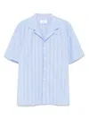 Lardini Cotton Shirt With Bowling Style Stripes In Blue