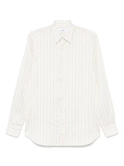 Lardini White Striped Shirt In 100ne