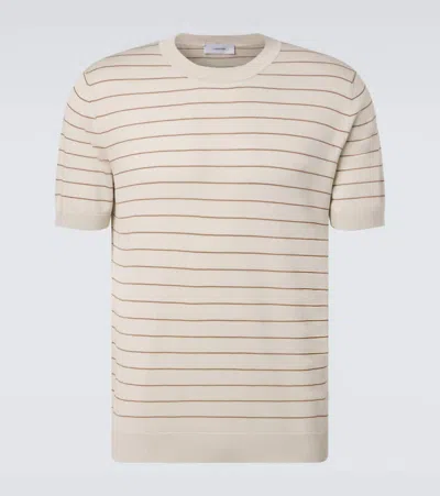 Lardini Striped Silk T-shirt In White