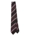 Lardini Striped Silk Tie In Black