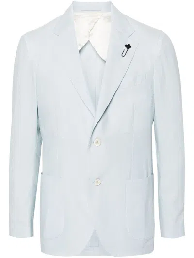 Lardini Striped Single-breasted Blazer In Blue