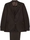 Lardini Striped Suit In Brown