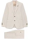 Lardini Striped Suit In Neutrals