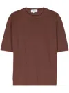 Lardini Striped Knitted T-shirt In Yellow & Orange