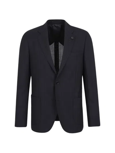 Lardini Striped Two-piece Suit In Black