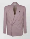 Lardini Structured Double-breasted Jacket Button Detailing In Purple