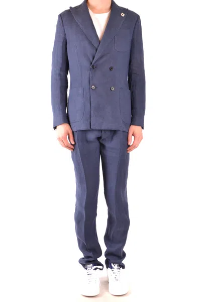 Lardini Stylish Hemp Jacket For Modern Men In Blue