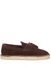 Lardini Suede And Calf Leather Brown Espadrilles In Brown
