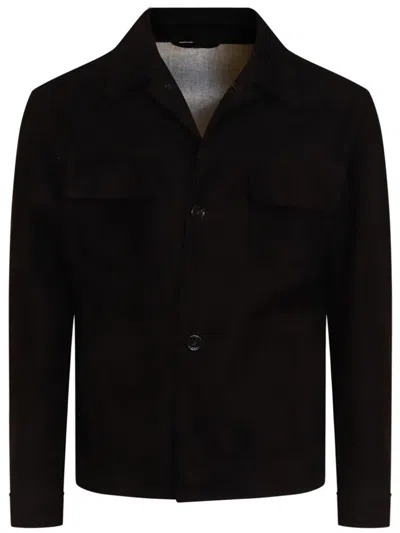 LARDINI SUEDE SHIRT JACKET