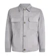 Lardini Suede Twin-pocket Jacket In Gray