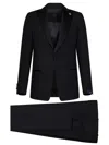Lardini Single-breasted Crepe Suit In Black