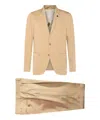Lardini Tailored Suit With Notch Lapel And Chest Pocket In Beige