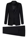 Lardini Single-breasted Crepe Suit In Black