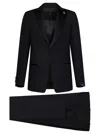 Lardini Single-breasted Crepe Suit In Black