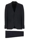 Lardini Tailored Black Wool Suit In Blue