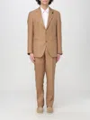 Lardini Camel Brown Cotton Blended Suit In Braun