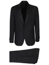 Lardini Blue Single-breasted Suit With Peak Revers In Black