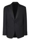 Lardini Velvet Blazer Jacket With Tailored Fit And Classic Notch Lapels In Black
