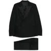 Lardini Double-breasted Wool-blend Suit In Black