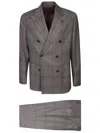 Lardini Check Pattern Double-breasted Suit In Blue