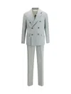 Lardini Double-breasted Suit In Blue