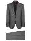 Lardini Multicolor Grey Wool Suit In Multi