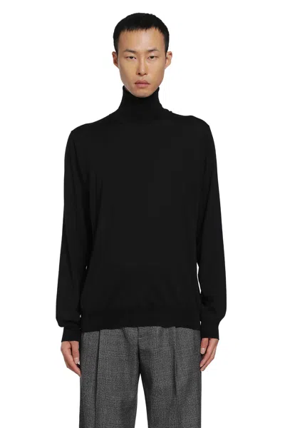 Lardini Superfine Merino Wool Turtleneck In Black