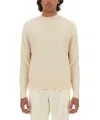 Lardini Wool Textured Knit Sweater With Long Sleeves In Neutral