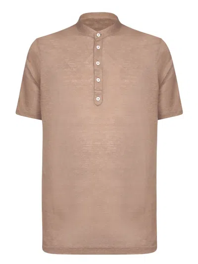 Lardini Linen Serafino Short Sleeve In 200