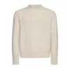 Lardini Ivory Bouclé-effect Crewneck Sweater In 210
