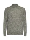 Lardini Beige Melange Alpaca And Wool Blend Mock Neck Sweater In Beige