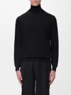 Lardini Man Turtleneck Black Size 46 Wool In Animal Print