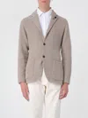 Lardini Patch Pocket Notch Lapel Ribbed Blazer In Gray