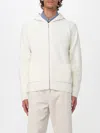 Lardini White Wool And Cashmere Hooded Cardigan In White