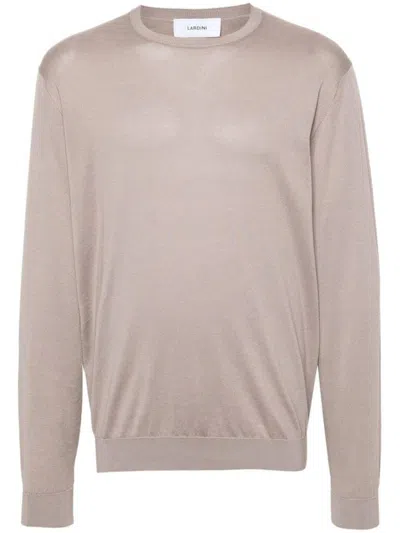 Lardini Cotton Knitted Jumper In Beige