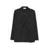 Lardini Herringbone Double-breasted Jacket In Grey