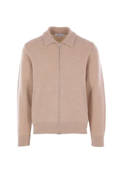 Lardini Zip-up Long-sleeve Cardigan In Brown