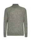 Lardini Beige Melange Alpaca And Wool Blend Mock Neck Sweater In Beige