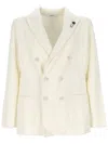Lardini Wool Knitted Blazer In Beige