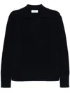 Lardini Button-closure Black Cotton Sweater With Ribbed Texture In Black