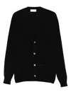 Lardini Deep V-neck Black Sweater With Button-down Front In Black
