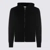 Lardini Crewneck Hooded Sweater Side Pockets In Black