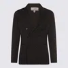 Lardini Tailored Houndstooth Suit Button Detailing In Black