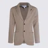 Lardini Crewneck Sweater With Front Pockets And Lapel Collar